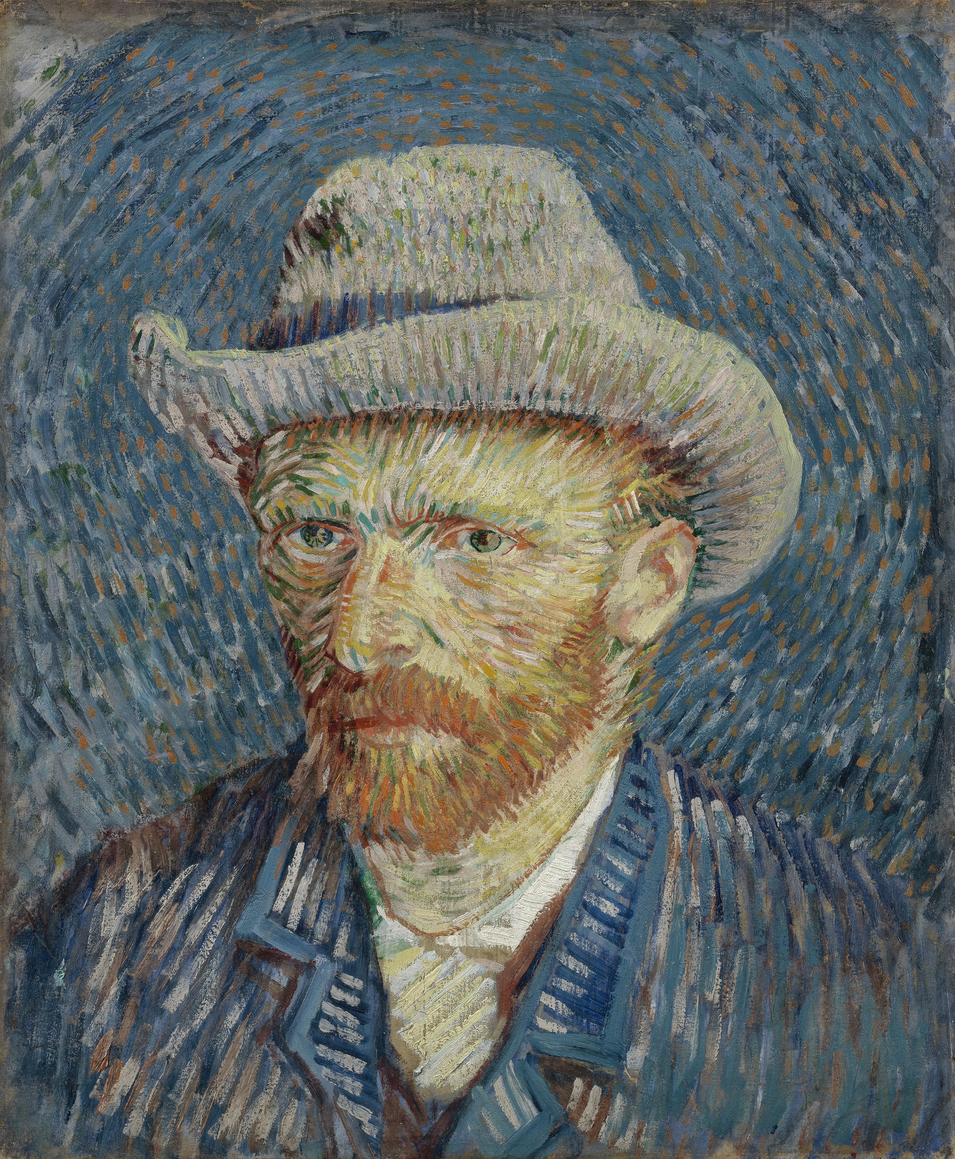 Self-Portrait with Grey Felt Hat 1887-1888